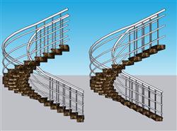 楼梯旋转梯SU模型