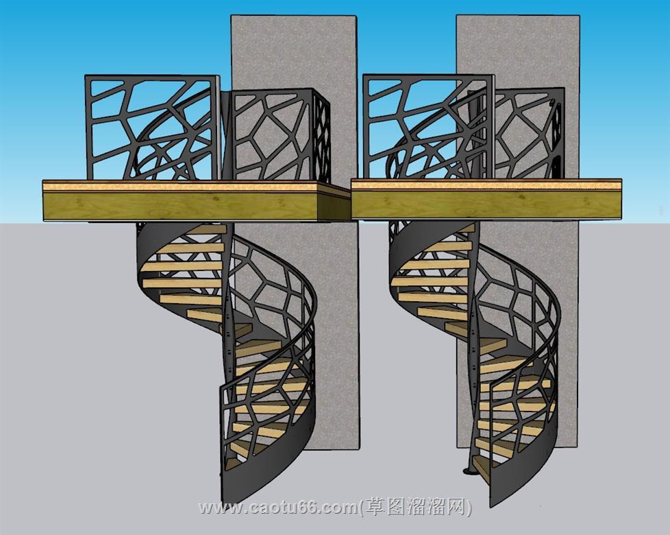 旋转梯螺旋梯SU模型 1
