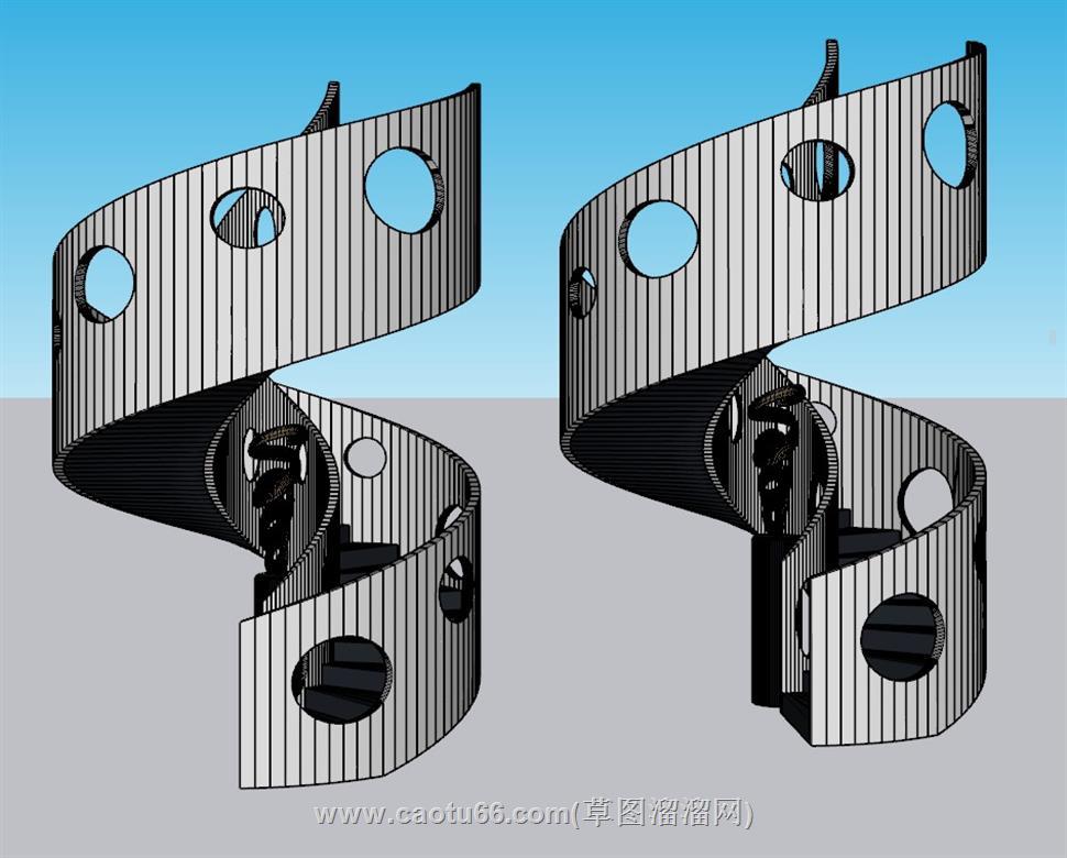 旋转楼梯螺旋梯SU模型 1