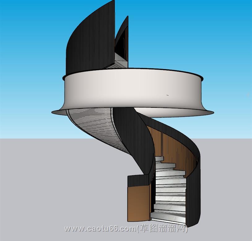 旋转楼梯螺旋梯楼梯SU模型 1