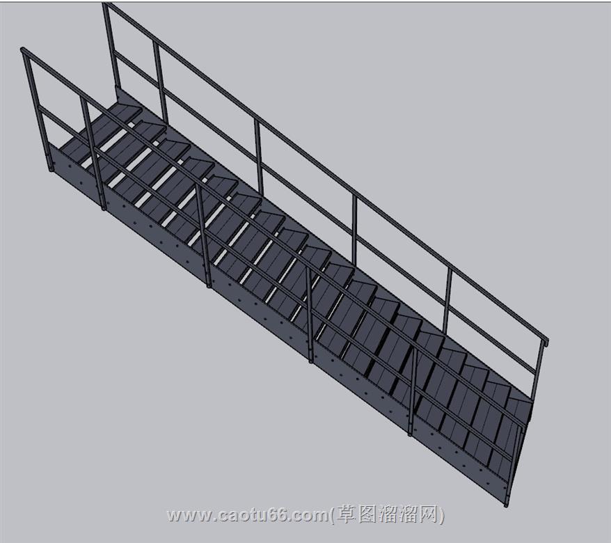 工业风loft楼梯SU模型 1