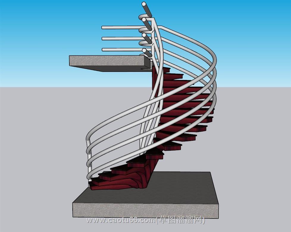 螺旋楼梯旋转梯SU模型 1