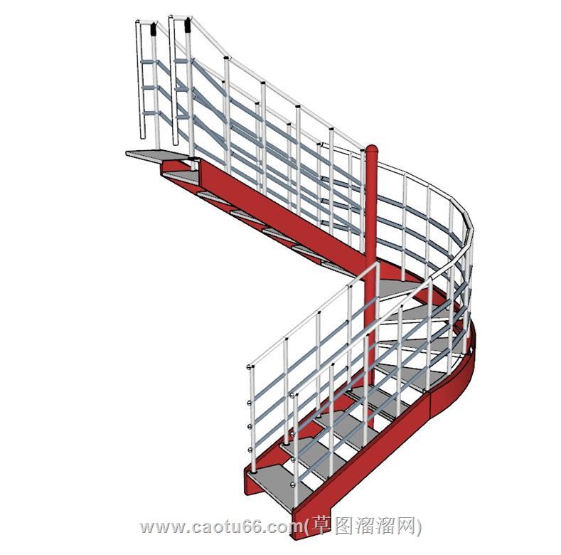 旋转楼梯螺旋梯SU模型 2