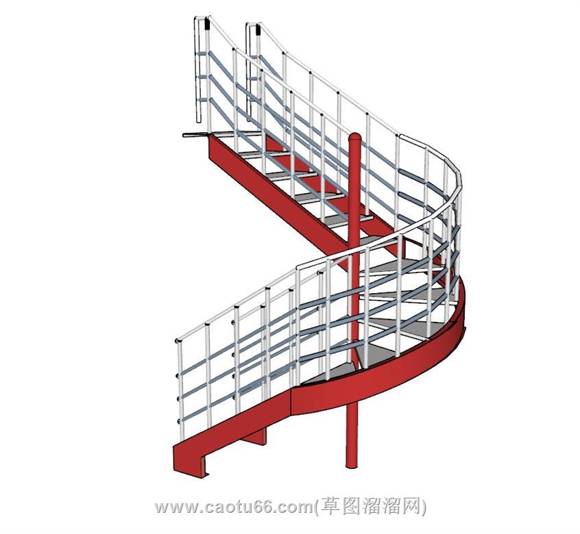 旋转楼梯螺旋梯SU模型 1