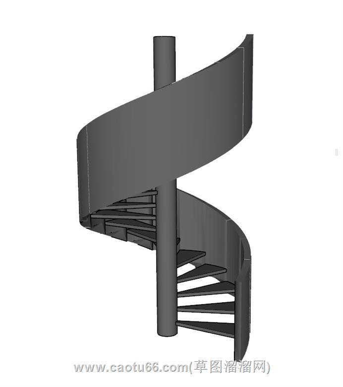 螺旋梯楼梯SU模型 1