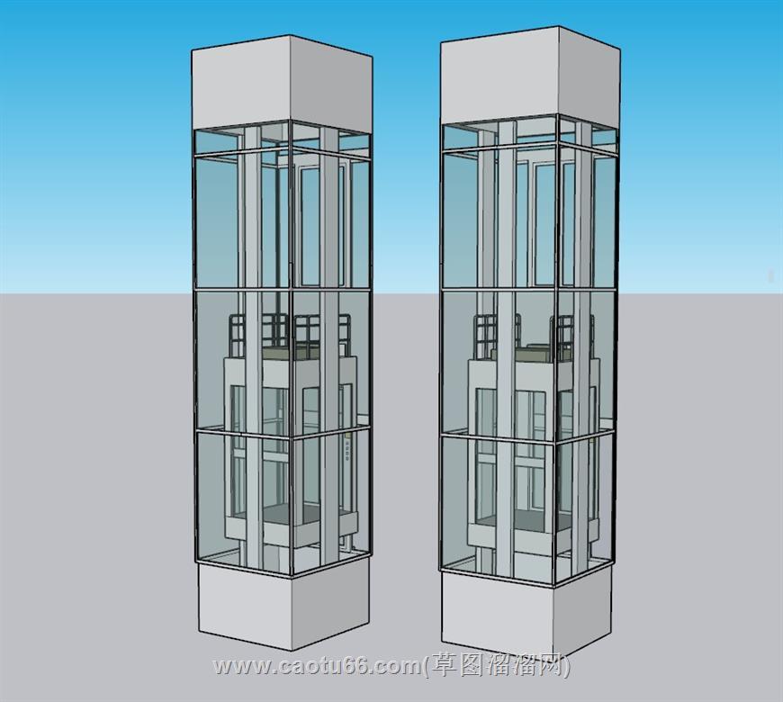 观光电梯SU模型 1