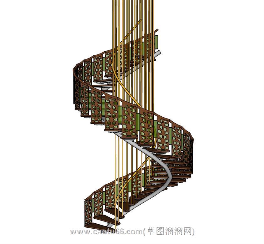 螺旋楼梯旋转梯SU模型