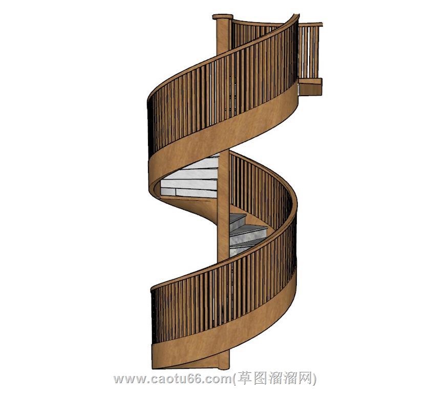 螺旋梯旋转梯SU模型 1