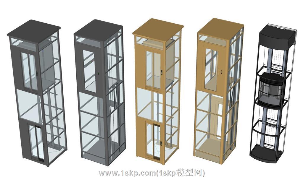 观光电梯SU模型 1