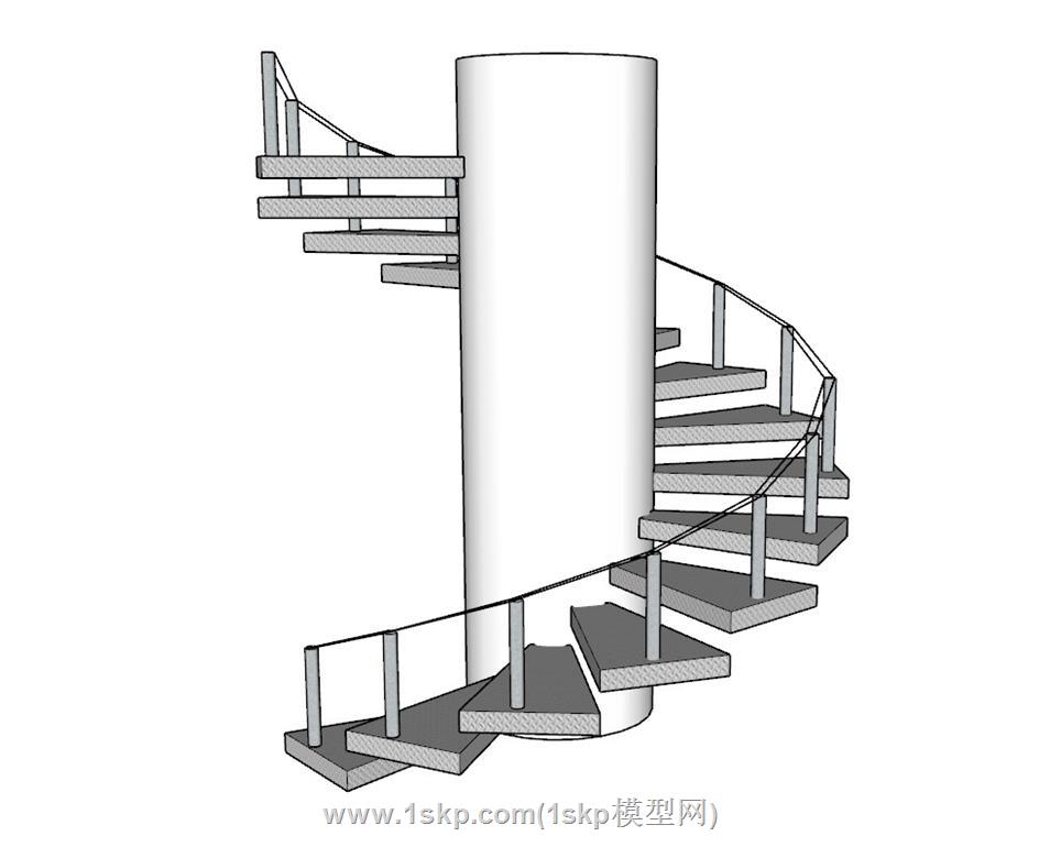 旋转楼梯SU模型 1