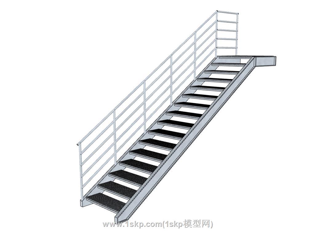 钢梯工业楼梯SU模型 1