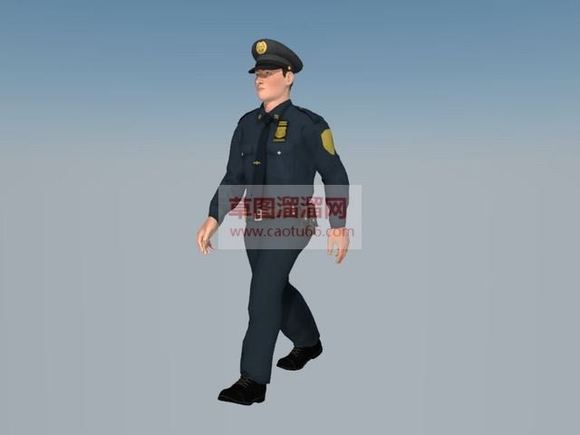 警察人物SU模型 1