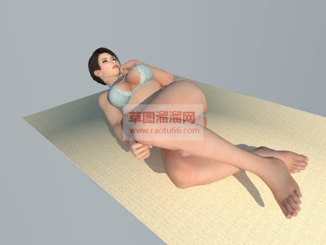 3D沙滩美女SU模型 1