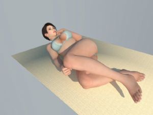 3D 沙滩 美女 睡姿 人物