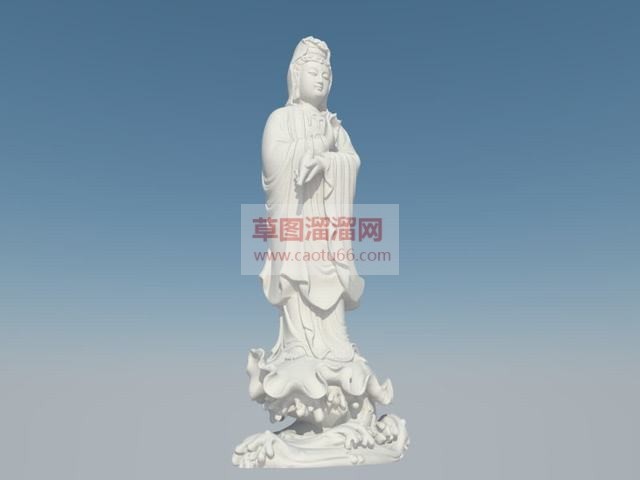 站立的观音菩SU模型 1