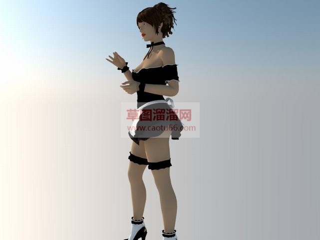 3D女佣美女SU模型 1