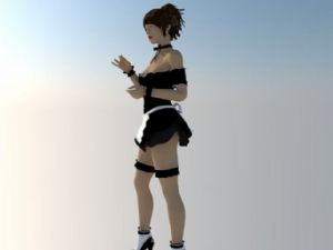 3D女佣美女SU模型 免费sketchup模型下载