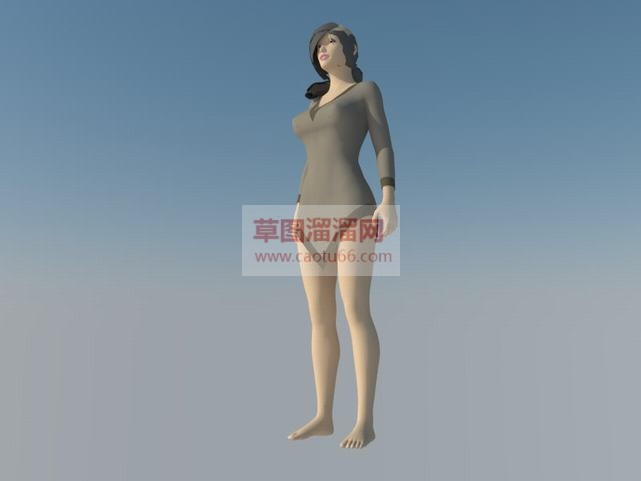 光脚丫的美女SU模型 1