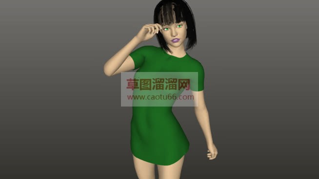 3D美女一枚SU模型 1