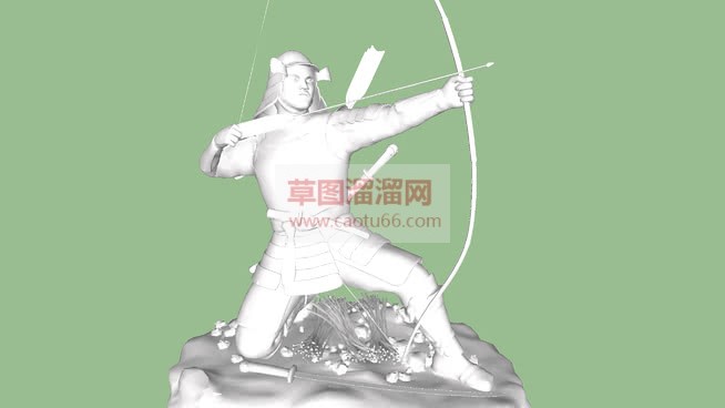 日本武术射箭SU模型 1