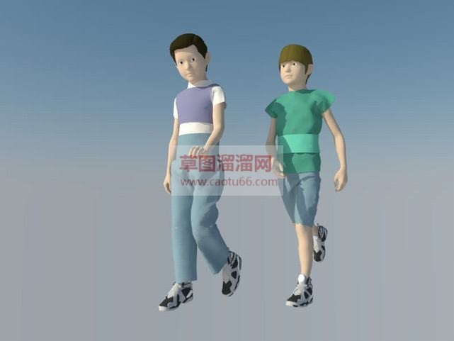 3D小男孩人SU模型 1