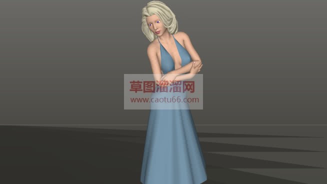 长裙贵妇人美SU模型 1