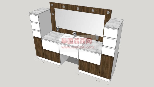 现代浴室柜洗SU模型 1