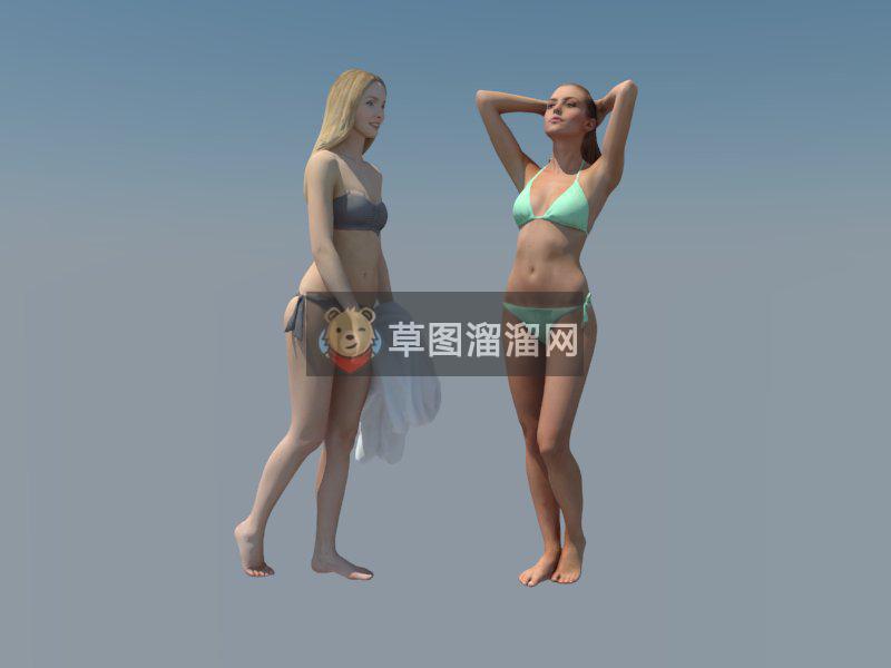 3D美女内衣比基尼SU模型 1