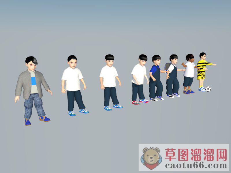 3D小孩儿童SU模型 1