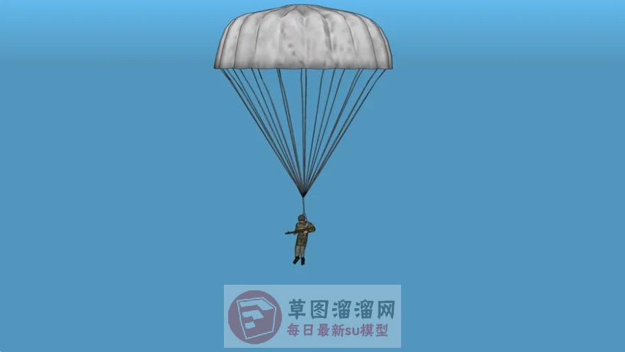 伞兵降落伞SU模型 1