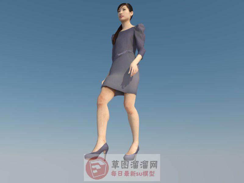 3D商务美女SU模型