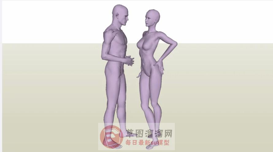 男女假人模特SU模型