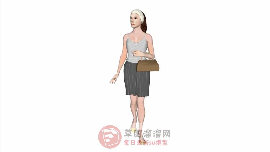 贵妇人女人人物SU模型 1