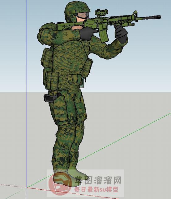 特警特种兵士兵SU模型 2