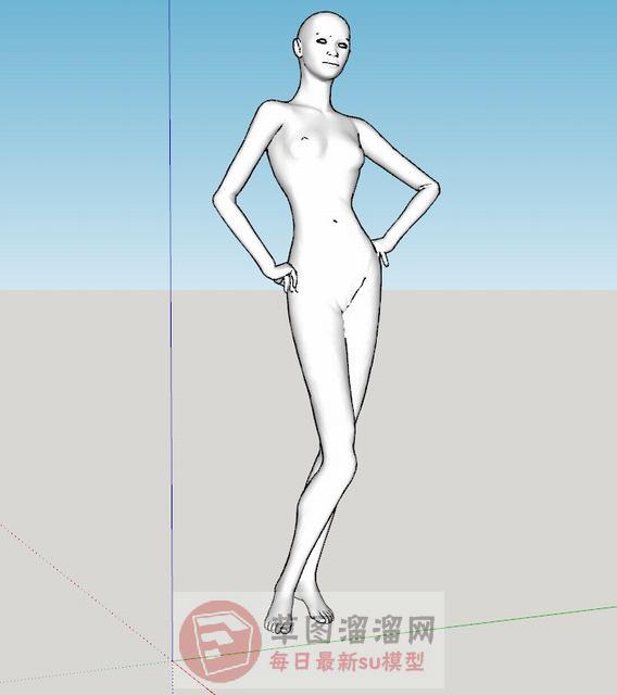 服装假人模特SU模型 1