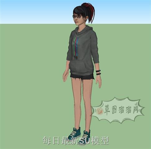 女孩人物SU模型 1