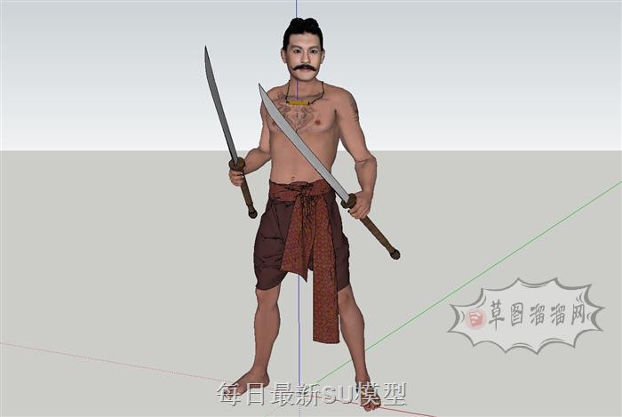 泰国武士人物SU模型 1