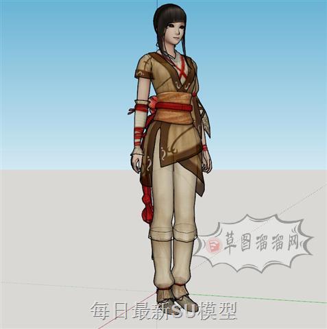 女角色古装服饰SU模型 1