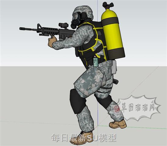 士兵战士大兵SU模型 1