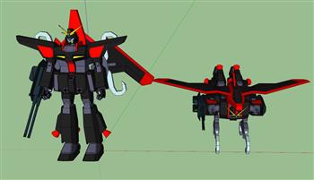 机甲机器人变身SU模型 免费sketchup模型下载