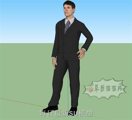 西服西装男人SU模型 1