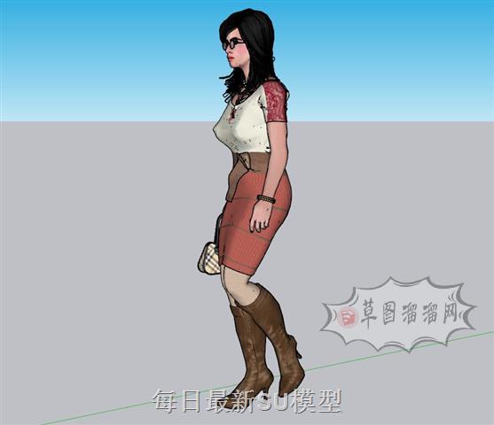 3D美女人物SU模型 2