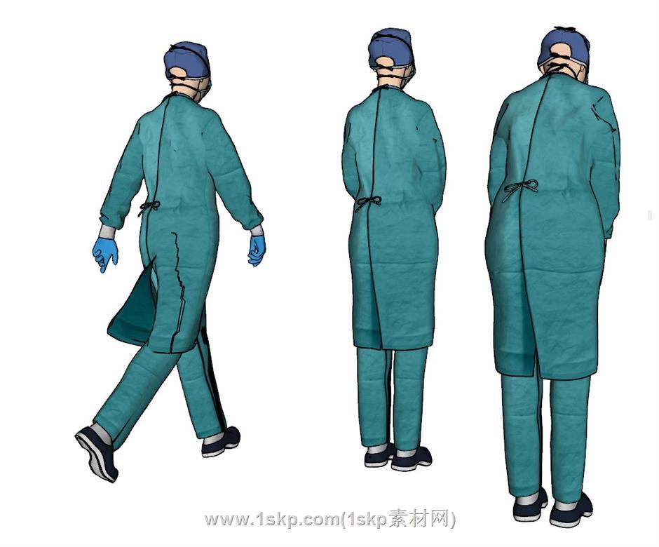 医生医护人员手术SU模型 3