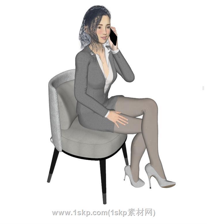 美女秘书商务SU模型 2