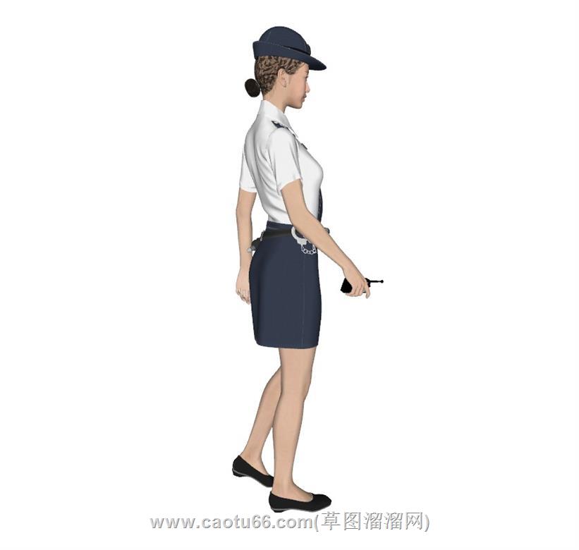 女警美女人物SU模型 2