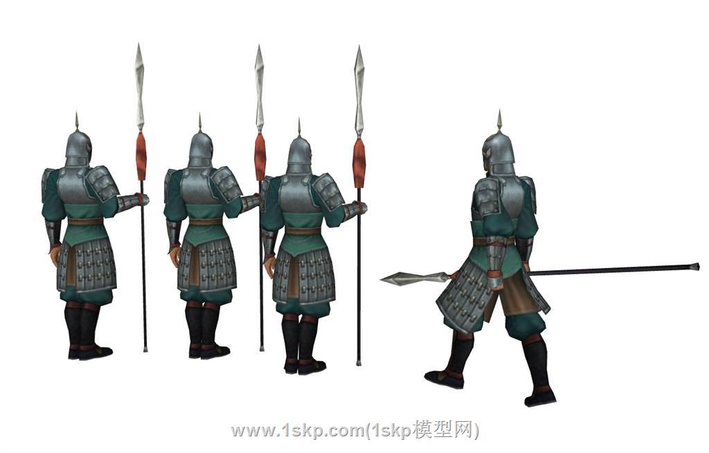 古代士兵SU模型 3