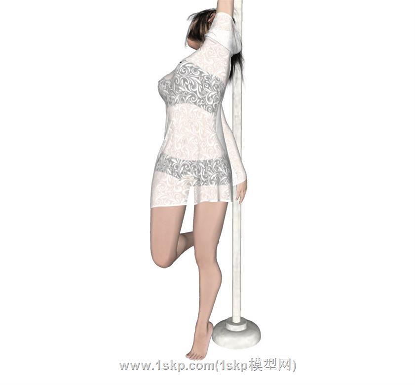 钢管美女人物SU模型 3