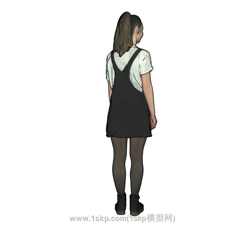 站姿女人SU模型 2