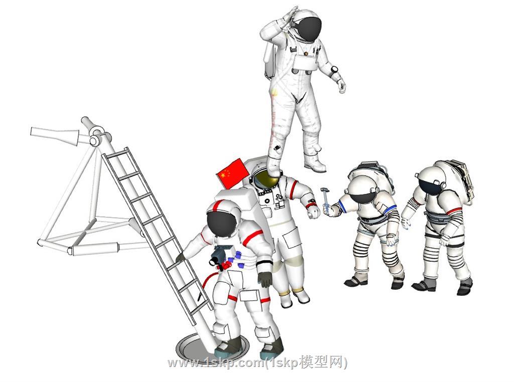 天空人宇航员人物SU模型 2