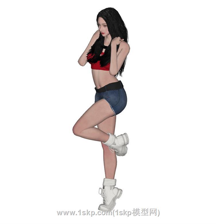 美女人物站姿SU模型 2